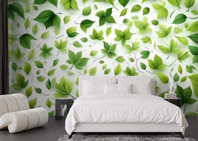 Green leaves background. Generative AI Wall mural