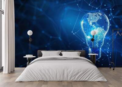 Global Innovation, Earth Inside a Light Bulb Wall mural