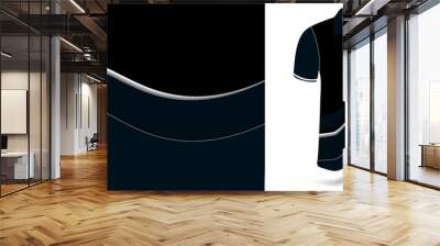 dark blue polo shirt in minimalist style, with elegant white stripes, vector Wall mural