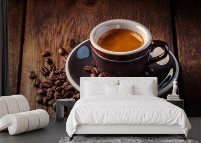 cup of coffee with beans Wall mural