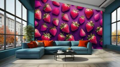 strawberry background Wall mural