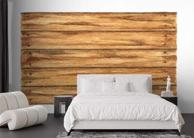 Old wood plank on white background, Watercolor painting. Wall mural