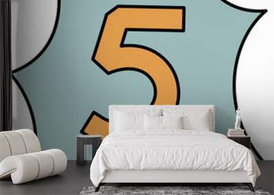 ransom note number cut out decoration Wall mural