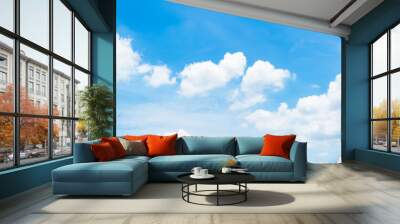 Blue sky with white clouds Natural concept background. Wall mural