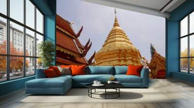 Chedi of Wat Phra That Doi Suthep, Chiang Mai, Thailand Wall mural