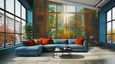 Sunlight Streaming Through Window Wall mural