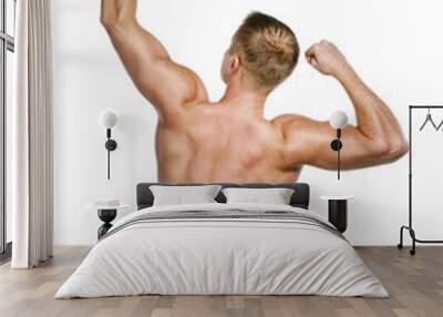 Shirtless bodybuilder posing Wall mural