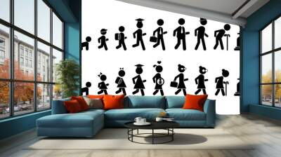 All ages men and women flat icon Wall mural