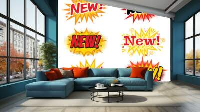 new. comics speech bubbles Wall mural