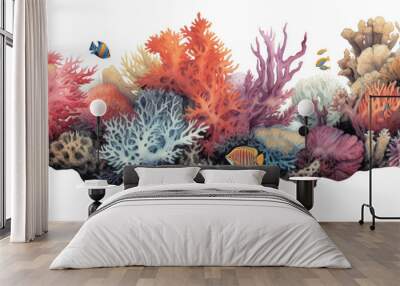 watercolor coral reef Wall mural