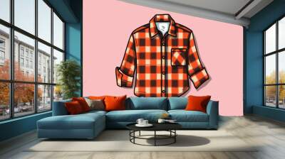 flannel shirt vector clip art illustration Wall mural