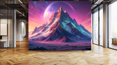  landscape scene with Mountain peak, aerial view of the mountain, landscape scenery Wall mural