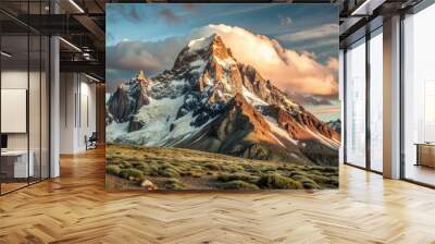  landscape scene with Mountain peak, aerial view of the mountain, landscape scenery Wall mural