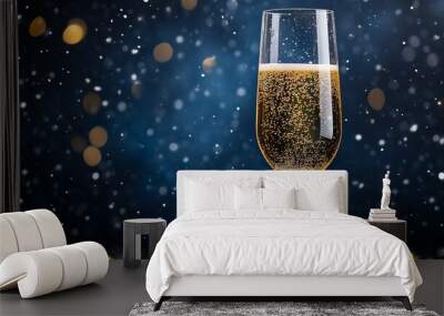 New years eve celebration background with champagne. Christmas card  Wall mural