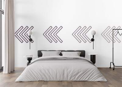 chevrons outline icon. Linear vector from army and military concept. 6 different line style chevrons icon included thin, light, regular, medium, bold, black. Wall mural