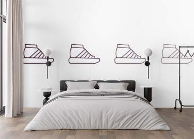 gladiator sandal outline icon. Linear vector from clothes concept. 6 different line style gladiator sandal icon included thin, light, regular, medium, bold, black Wall mural