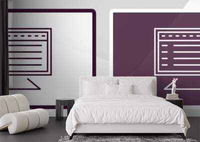 program interface outline icon. Linear vector from programming concept. Thin line white and black program interface icon isolated on white and dark background Wall mural