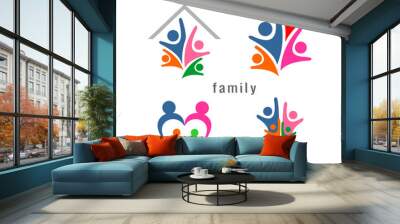 abstract family logo vector template Wall mural