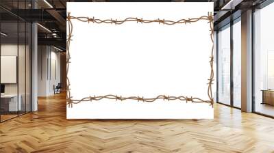 barbed wire frame vector template Wall mural