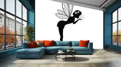 beautiful fairy silhouette vector template Wall mural