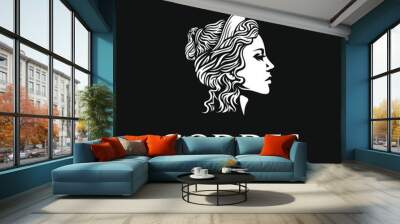 beautiful goddess vector logo design Wall mural