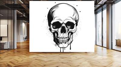 Artistic vector of a skull illustration. Suitable for tattoo, design, and logo. Wall mural