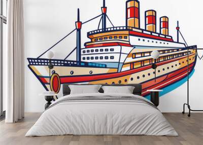 Highly detailed vector of a ship. Wall mural