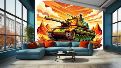 Highly detailed vector of a tank. Wall mural