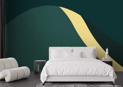 Minimalist background with green and gold color. Wall mural