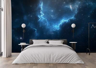 Star constellation background, galaxy, nebula shining into deep space, night sky, with vibrant cosmic colors and sparkling stars, depicting the beauty of the universe. Wall mural