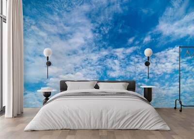 Clear blue sky with clouds background Wall mural