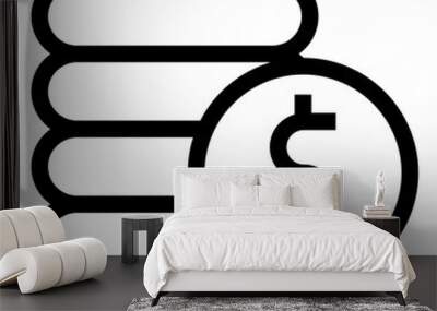 Dollar Coin icon Wall mural