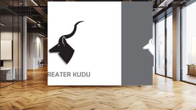 Vector of Greater Kudu on white background, greater kudu logo design Wall mural