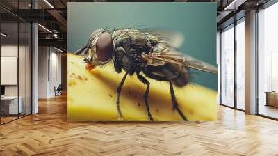 flies land on food Wall mural