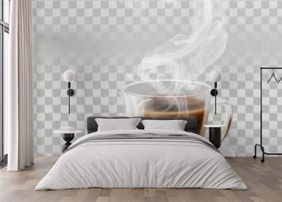 smoke from hot drink with transparent background Wall mural