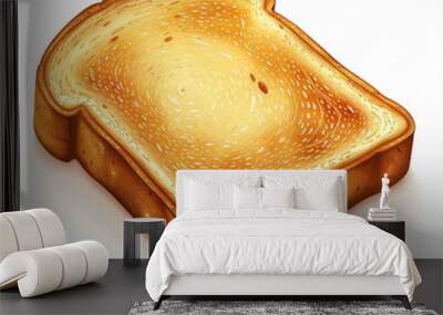 toast bread, one slice, isolated on white, isometric Wall mural