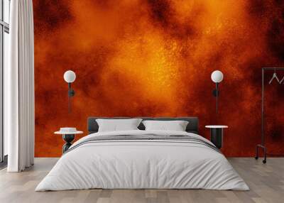 Burnt or burnt grunge wall background with brown-red gradient smoke effect Wall mural