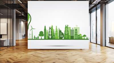 Ecology concept,the world is in the energy saving light bulb green,vector illustration Wall mural