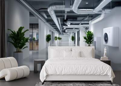 Modern HVAC Ducts in an Office Space Wall mural