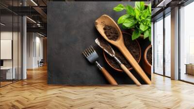 Tools and Plants for Urban Gardening Design Wall mural