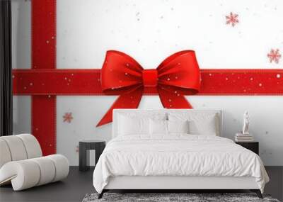 Cute Christmas Bow and Reindeer Motif Clipart Design Wall mural