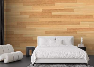 Wooden wall background. Light wood pattern. Modern wood template. Horizontal wooden planks. 3d illustration. Wall mural