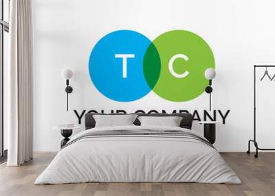 simple initial two circle TC Wall mural