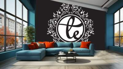 vintage circle initial logo Wall mural