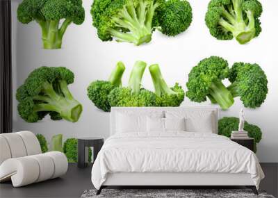 Broccoli isolated on white background Wall mural