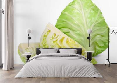 Cabbage isolated on white with clipping path Wall mural