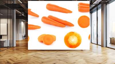 Carrot isolated on the white background Wall mural