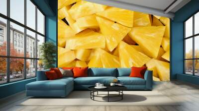 Close up slice pineapple background texture Wall mural