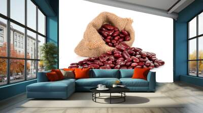 red bean with sack isolated on the white background Wall mural