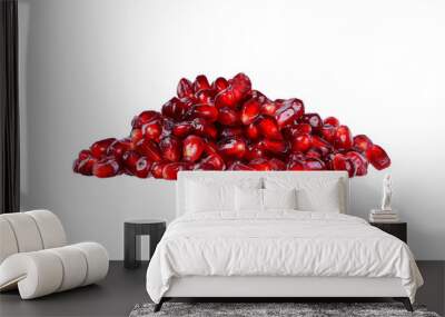 Red pomegranate seed isolated on white background. Wall mural